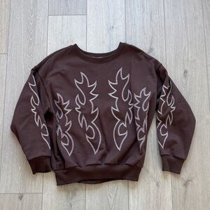 Brown Bootstitch Crewneck